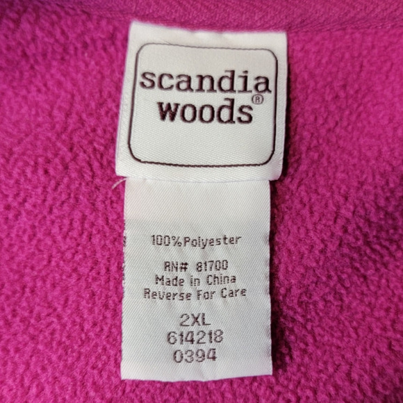 Scandia Woods Women's ¼ Zip Pullover Fuchsia Fleece Sweatshirt Pink Size 2XL - Picture 3 of 4